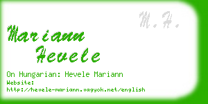 mariann hevele business card